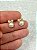Brinco Cravejado com Zirconia perola tipo gravatinha - banho ouro com verniz - 1 par - Imagem 1