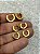 Trio Brinco Argola Aço Inox dourado tipo click - antialergico - P M G - 3 pares - Imagem 1