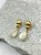 Brinco Concha com gota banho ouro com verniz - 1 par - Imagem 2