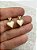 Brinco coração com Zirconia banho ouro com verniz - 1 par - Imagem 2