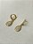 Brinco Argola click gota cravejado Zirconia banho ouro - 1 par - Imagem 3