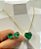 Conjunto Coração Zirconia verde - colar e brinco com Banho Ouro 2 milésimos com verniz italiano - 1 unidade - Imagem 1