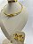 Conjunto Prego em Aço inox dourado - antialergico - Choker + brinco - Imagem 1