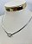 Colar Fita Aço inox com pingente cravejado Zirconia - medida 45cm - Imagem 1