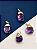 Pingente Pedra Rolada Ametista Detalhe em Ouro - 01 Unid - Imagem 1