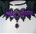 Gargantilha Salém - preto com roxo - Imagem 1