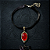 CHOCKER EM VELUDO COM CAMAFEU PEDRA vermelha - Imagem 1