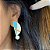Brinco Meia Chapa Esmaltado - Branco - Imagem 1