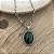 Colar Petra Prateado - Solitário - Verde Musgo - Imagem 1