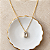 Colar Retangular de Cristal - Dourado - Imagem 1