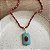 Colar Murano Vermelho com Pingente Turquesa - Imagem 1