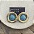 Brinco Boho Disco Turquesa - Ouro Velho - Imagem 1