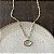 Colar Corrente Retangular Com Pingente Oval - Transparente - Imagem 1