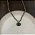 Colar Pedras Naturais Com Pingente Oval - Preto / Verde - Imagem 1
