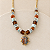 Colar Boho Medalha - Turquesa com Tartaruga - Imagem 1