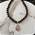 Colar Boho Disco Medalhão - Café com Rosa - Imagem 1