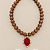Colar Boho Disco Medalhão - Café com Vermelho - Imagem 1