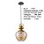 Luminária Pendente Lustre Metal Vidro Tion APE Ouro Ambar - Imagem 4
