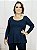 Blusa Feminina Plus Size Ampla Decote Redondo - Imagem 2