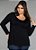 Blusa Feminina Plus Size Ampla Decote Redondo - Imagem 8