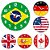 Relógio Decorativo com todas as Bandeiras Do Mundo - Brasil Inglaterra Espanha Alemanha Canada - Imagem 1