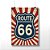 Placa da Rota 66 Decorativa - Placa Route 66 Retro - Imagem 1