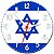 Relógio de Parede Decorativo Bandeira De Israel - Relógio da Israel - Imagem 1