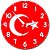 Relógio de Parede Decorativo Bandeira Da Turquia - Relógio Temático da Turquia - Imagem 1
