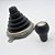 Kit Coifa de Alavanca Com Manoplas de Câmbio Carro Honda FIT 2003-2008 Sanfonada Com Base CINZA / Cor: PRETA - BOLA PRETA - Imagem 1