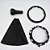 Kit Coifa de Alavanca Com Manoplas de Câmbio Carro Citroen C3 2004-2012 Com Base Com Bola Tampa CROMADA / Cor: ARO PRETO - Imagem 1