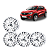 Jogo 4 calotas Aro 14 Modelo Kwid 2018 2019 2020 Cubo Padrão + Emblema Resinado - Imagem 1