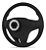 Volante Esportivo Cruze Celta Corsa Classic Wind Prisma Vectra Omega Monza Kadett Com Cubo Preto Prata e Grafite - Imagem 4