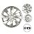 Kit 4 Calotas Esportivas Prime Aro 14 Prata Para Rodas Com Sistema De Furação 4 E 5 - Imagem 1