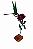 Escultura Beija-flor e Rosa em Ferro (38x15x15cm) - Imagem 1