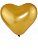 Bola Art Latex Cromado Coração Cor Ouro Número 6 -15cm Pacote Com 25 Unidades - Imagem 1