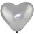 Bola Art Latex Cromado Coração Cor Prata Número 6 - 15cm Pacote Com 25 Unidades - Imagem 1