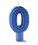 Vela de Aniversário Siba Número 0 Plus Cor Azul com Glitter Unidade - Imagem 1