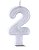 Vela de Aniversário Siba Número 2 Plus Cor Branco com Glitter Unidade - Imagem 1