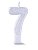Vela de Aniversário Siba Número 7 Plus Cor Branco com Glitter Unidade - Imagem 1
