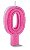 Vela de Aniversário Siba Número 0 Plus Cor Rosa com Glitter Unidade - Imagem 1