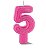 Vela de Aniversário Siba Número 5 Plus Cor Rosa com Glitter Unidade - Imagem 1