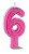 Vela de Aniversário Siba Número 6 Plus Cor Rosa com Glitter Unidade - Imagem 1
