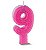 Vela de Aniversário Siba Número 9 Plus Cor Rosa com Glitter Unidade - Imagem 1