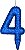 Vela de Aniversário Siba Número 4 Shine Cor Azul com Glitter Unidade - Imagem 1