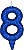 Vela de Aniversário Siba Número 8 Shine Cor Azul com Glitter Unidade - Imagem 1