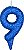 Vela de Aniversário Siba Número 9 Shine Cor Azul com Glitter Unidade - Imagem 1