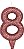 Vela de Aniversário Siba Número 8 Shine Cor Rose com Glitter Unidade - Imagem 1