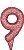 Vela de Aniversário Siba Número 9 Shine Cor Rose com Glitter Unidade - Imagem 1