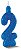 Vela de Aniversário Siba Número 2 Pop Cor Azul com Glitter Unidade - Imagem 1