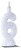 Vela de Aniversário Siba Número 6 Pop Cor Branco com Glitter Unidade - Imagem 1